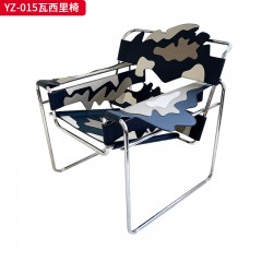 千匠一品 意式风格 不锈钢电镀黑钛框架+马鞍革 时尚大气瓦西里椅YZ-015-J