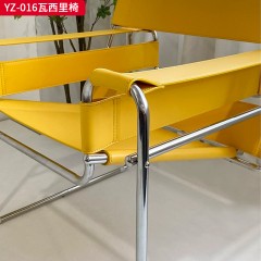 千匠一品 意式风格 不锈钢电镀黑钛框架+马鞍革 时尚大气瓦西里椅YZ-016-J