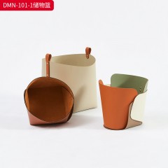 千匠一品 意式风格 马鞍革 时尚大气储物篮DMN-101-1-L