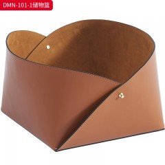 千匠一品 意式风格 马鞍革 时尚大气储物篮DMN-101-1-L