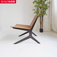 千匠一品 意式风格 马鞍革+不锈钢框架 时尚大气休闲椅YZ-017-L