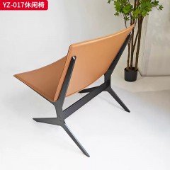 千匠一品 意式风格 马鞍革+不锈钢框架 时尚大气休闲椅YZ-017-L
