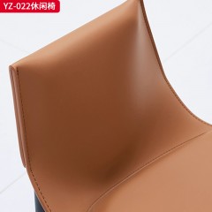 千匠一品 意式风格 马鞍皮+白蜡木 时尚大气休闲椅YZ-022-L