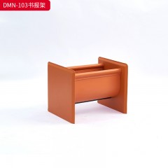 千匠一品 意式风格 不锈钢架+马鞍皮 时尚大气书报架DMN-103-J