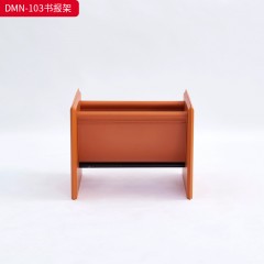千匠一品 意式风格 不锈钢架+马鞍皮 时尚大气书报架DMN-103-J