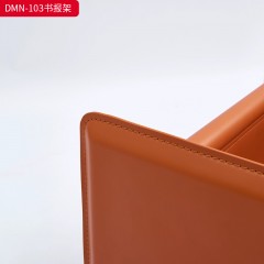 千匠一品 意式风格 不锈钢架+马鞍皮 时尚大气书报架DMN-103-J