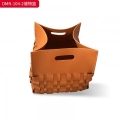 千匠一品 意式风格 马鞍革 时尚大气储物篮DMN-104-2-J