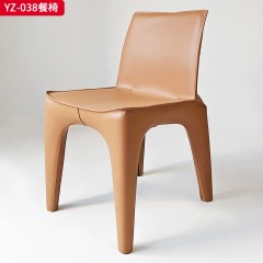 千匠一品 意式风格 定型棉+马鞍革 时尚简约餐椅YZ-038-J