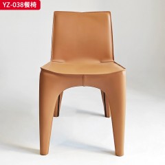 千匠一品 意式风格 定型棉+马鞍革 时尚简约餐椅YZ-038-J