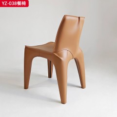 千匠一品 意式风格 定型棉+马鞍革 时尚简约餐椅YZ-038-J