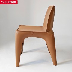 千匠一品 意式风格 定型棉+马鞍革 时尚简约餐椅YZ-038-J