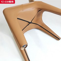 千匠一品 意式风格 定型棉+马鞍革 时尚简约餐椅YZ-038-J