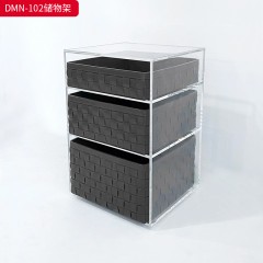 千匠一品 意式风格 亚克力板+马鞍革 时尚大气储物架床头柜DMN-102-J