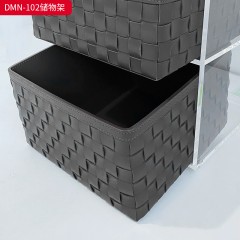 千匠一品 意式风格 亚克力板+马鞍革 时尚大气储物架床头柜DMN-102-J