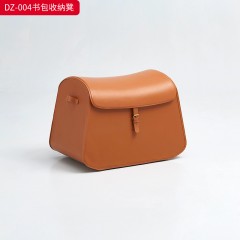 千匠一品 意式风格 木架+马鞍革 时尚大气书包收纳凳DZ-004-J