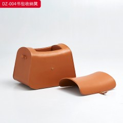 千匠一品 意式风格 木架+马鞍革 时尚大气书包收纳凳DZ-004-J
