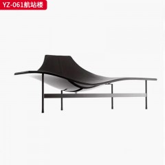 千匠一品 意式风格 马鞍超纤皮+高密度海绵+不锈钢+玻璃钢 时尚大气航站楼YZ-061-J