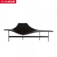 千匠一品 意式风格 马鞍超纤皮+高密度海绵+不锈钢+玻璃钢 时尚大气航站楼YZ-061-J