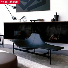 千匠一品 意式风格 马鞍超纤皮+高密度海绵+不锈钢+玻璃钢 时尚大气航站楼YZ-061-J