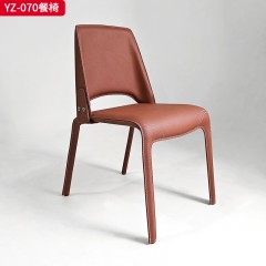 千匠一品 意式风格 白蜡木+马鞍革 时尚大气餐椅YZ-070-J