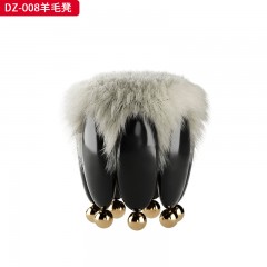 千匠一品 意式风格 羊毛+玻璃钢+不锈钢底脚 时尚大气羊毛凳DZ-008-J