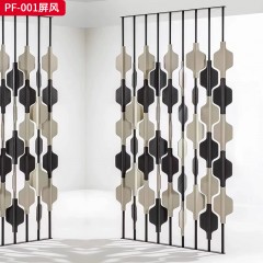 千匠一品 意式风格 马鞍革+不锈钢架 时尚大气屏风PF-001-J
