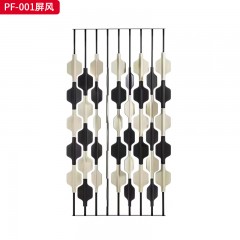 千匠一品 意式风格 马鞍革+不锈钢架 时尚大气屏风PF-001-J