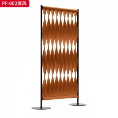 千匠一品 意式风格 马鞍革+不锈钢架 时尚大气屏风PF-002-J