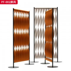 千匠一品 意式风格 马鞍革+不锈钢架 时尚大气屏风PF-002-J