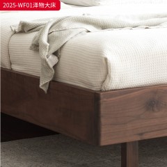 千匠一品 中古风格 油蜡皮全皮+白蜡木框架+松木床板 时尚大气床2025-WF01-L