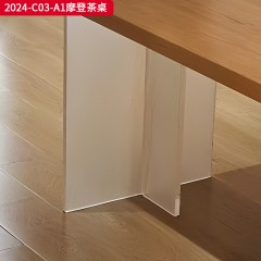 千匠一品 中古风格 主材进口北美白蜡木+进口亚克力 时尚大气摩登茶桌2024-C03-A1-L