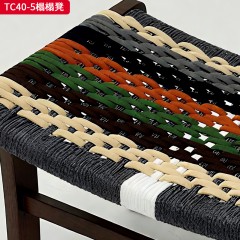 千匠一品 中古风格 主材进口北美白蜡木+进口彩色绳 时尚大气榻榻凳TC40-5-L