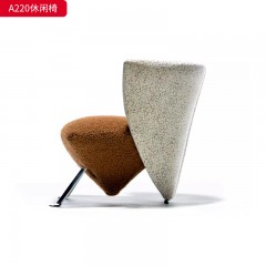千匠一品 意式风格 羊羔绒面料+木框架+42密度高回弹海绵+不锈钢脚 时尚优雅休闲椅A220-L