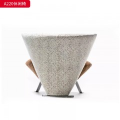千匠一品 意式风格 羊羔绒面料+木框架+42密度高回弹海绵+不锈钢脚 时尚优雅休闲椅A220-L