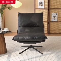 千匠一品 意式风格 超纤皮面料+内部钢架结构+42密度高回弹海绵+四星旋转五金脚 时尚优雅休闲椅F010-L