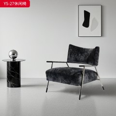 千匠一品 现代风格 磨砂布面料+木架+42密度海绵回弹海绵+不锈钢脚 时尚简约休闲椅YS-27-L
