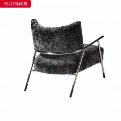 千匠一品 现代风格 磨砂布面料+木架+42密度海绵回弹海绵+不锈钢脚 时尚简约休闲椅YS-27-L