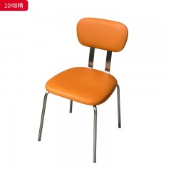 千匠一品 工业风风格 西皮面料+高回弹海绵+不锈钢架 时尚大气餐椅1048-J