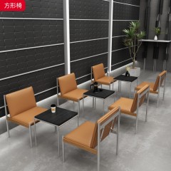 千匠一品 工业风风格 超纤皮面料+内部钢架结构+42密度高回弹海绵+四星旋转五金脚 时尚大气方形椅-J