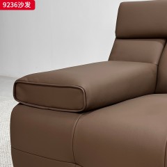 千匠一品 现代风格 生态真皮+高密度海绵+实木框架 时尚简约沙发9236-L