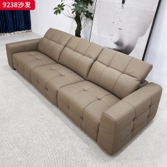 千匠一品 现代风格 生态真皮+高密度海绵+实木框架 时尚简约沙发9238-L