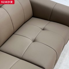 千匠一品 现代风格 生态真皮+高密度海绵+实木框架 时尚简约沙发9238-L