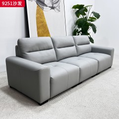 千匠一品 现代风格 生态真皮+高密度海绵+实木框架 时尚大气沙发9251-J