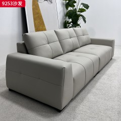 千匠一品 现代风格 生态真皮+高密度海绵+实木框架 时尚大气沙发9253-J