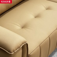 千匠一品 现代风格 生态真皮+高密度海绵+实木框架+五金脚 时尚大气沙发9256-J