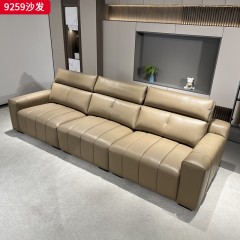 千匠一品 现代风格 生态真皮+高密度海绵+实木框架 时尚大气沙发9259-J