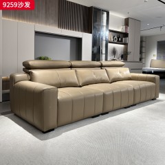 千匠一品 现代风格 生态真皮+高密度海绵+实木框架 时尚大气沙发9259-J