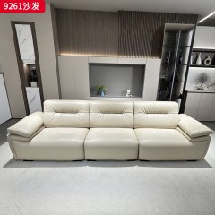 千匠一品 现代风格 生态真皮+高密度海绵+实木框架 时尚大气沙发9261-J