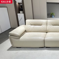 千匠一品 现代风格 生态真皮+高密度海绵+实木框架 时尚大气沙发9261-J
