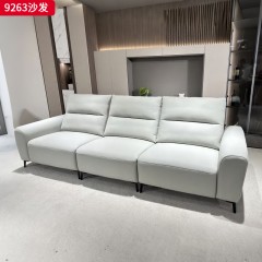 千匠一品 现代风格 生态真皮+高密度海绵+实木框架+五金脚 时尚大气沙发9263-J